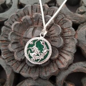Sterling silver Chain With 18kgp Traditional Dragon Pendant